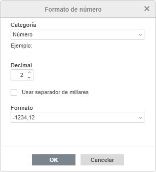 Ventana de formato de número