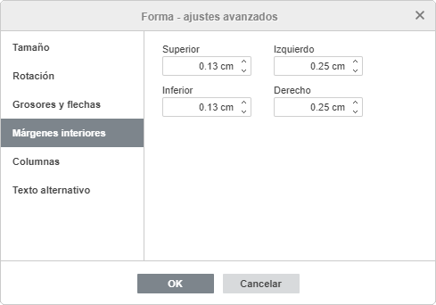 Forma - Ajustes avanzados