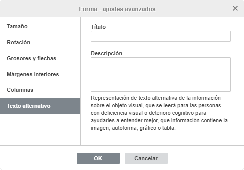 Forma - Ajustes avanzados