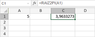 Función RAIZ2PI