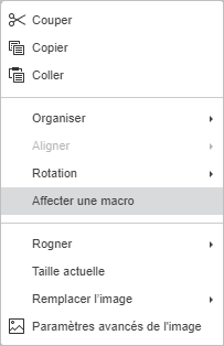 Affecter une macro dans le menu