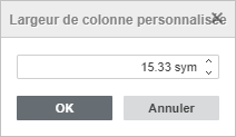 Fenêtre Largeur de colonne personnalisée