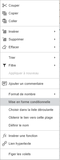 Mise en forme conditionnelle clic droit