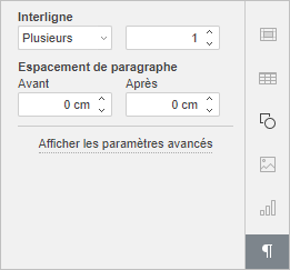 Onglet Paramètres de paragraphe