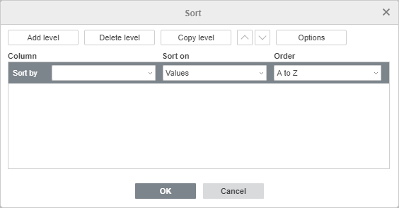 Custom Sort window