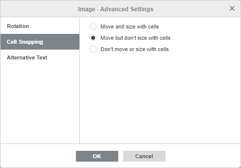 Image - Advanced Settings: Cell Snapping