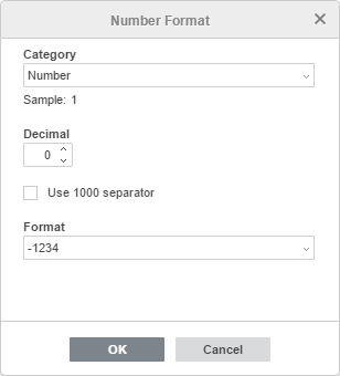 Number Format window