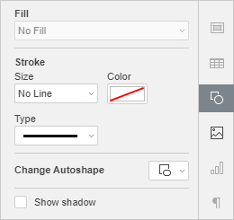 Shape Settings tab