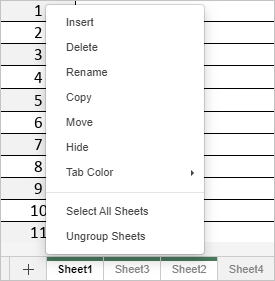 Manage multiple sheets