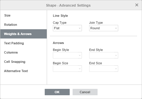 Shape - Advanced Settings