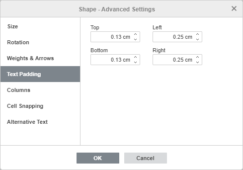 Shape - Advanced Settings