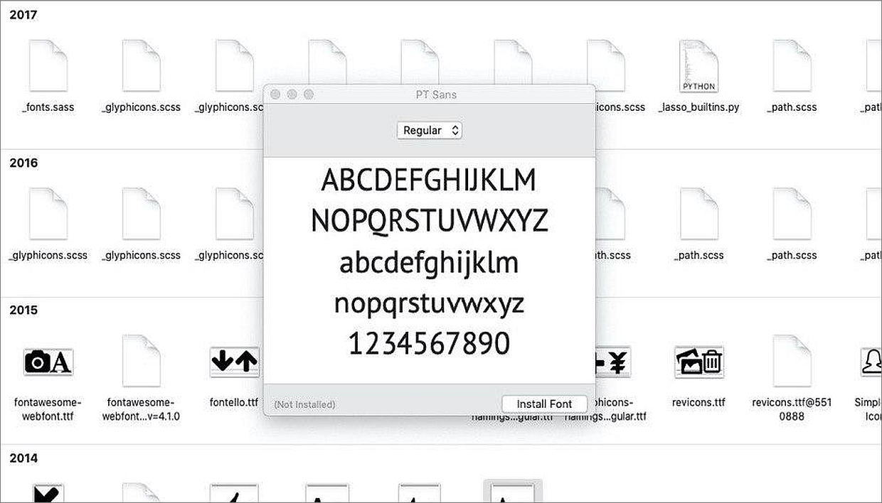 Wie kann man neue Schriftarten zu Desktop Editoren hinzufügen? macOS font preview