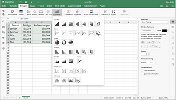 Wie kann man ein Diagramm in Excel erstellen? Schritt  1