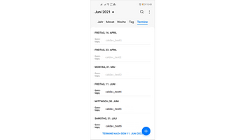 Kalender exportieren - Android-Gerät