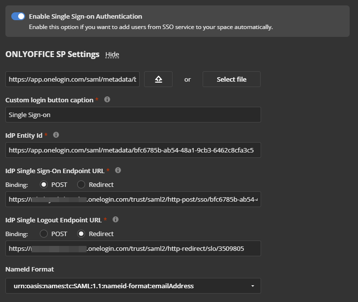 How to configure ONLYOFFICE SP and OneLogin IdP