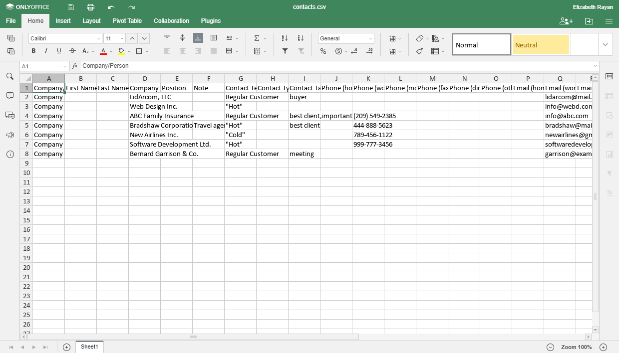 How to export your CRM customer database and edit it using Spreadsheet Editor? Step 3