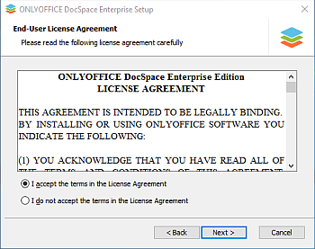 How to deploy ONLYOFFICE DocSpace Enterprise for Windows on a local server? Step 2
