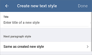 Create New Style