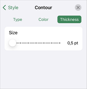 Contour thickness