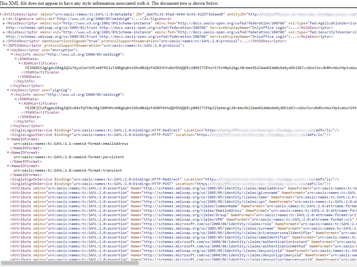 How to configure ONLYOFFICE SP and AD FS IdP