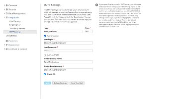 Adjusting SMTP Settings