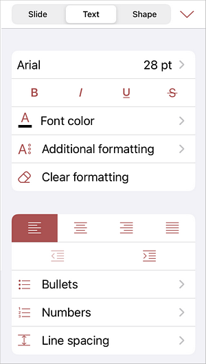 Paragraph Alignment settings