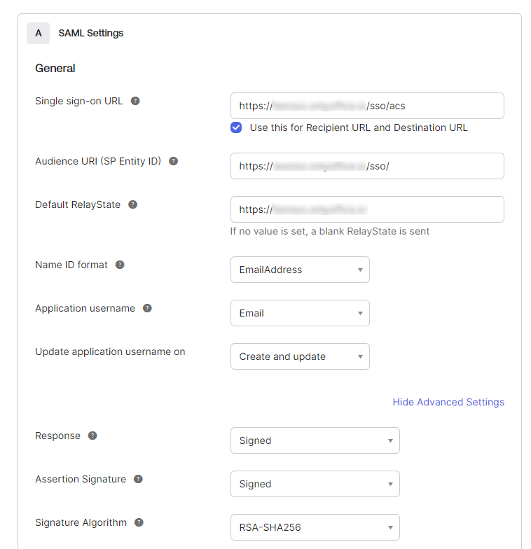 How to configure ONLYOFFICE SP and Okta IdP