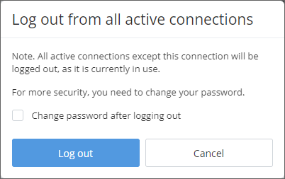 Log out from all active connections