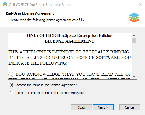 Comment déployer ONLYOFFICE DocSpace Enterprise sous Windows sur un serveur local? Étape 2.