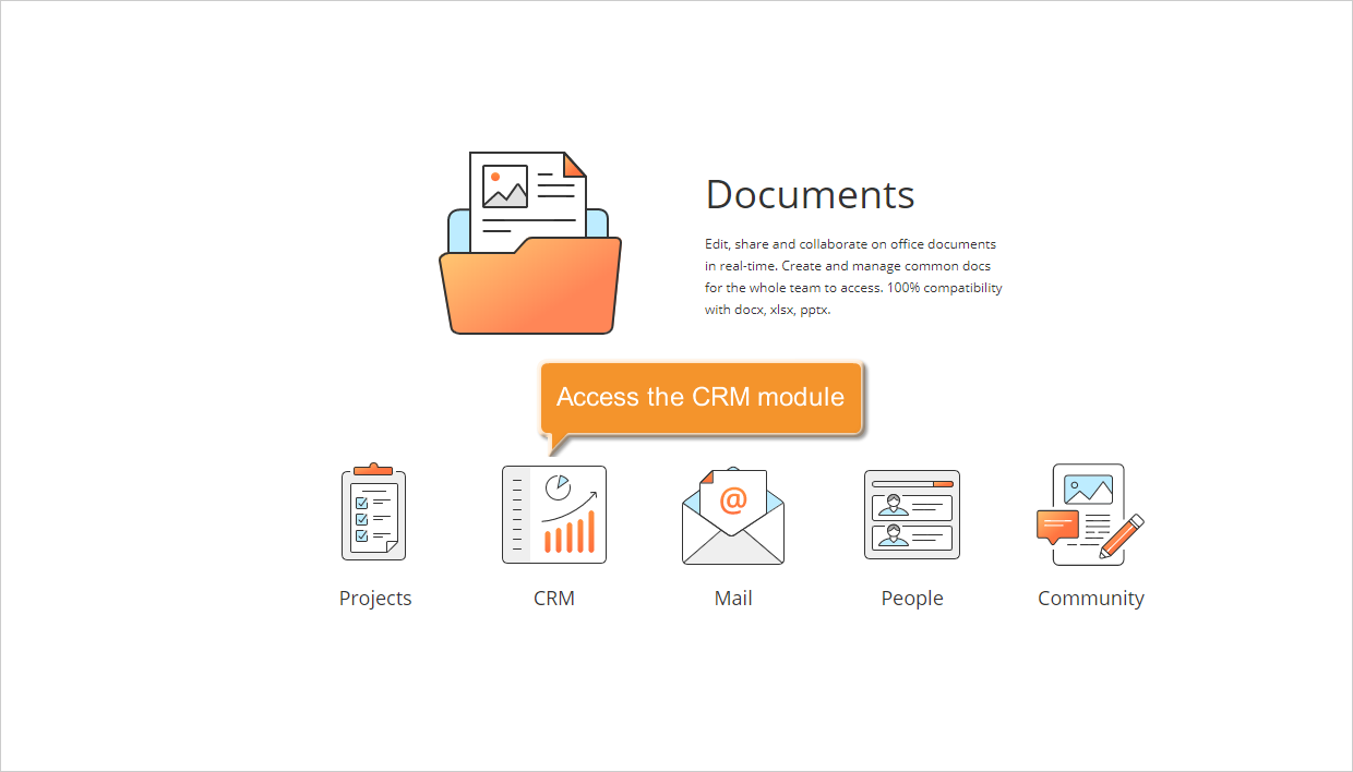 Comment exporter votre base de données des clients CRM et la modifier en utilisant Spreadsheet Editor? Étape 1.