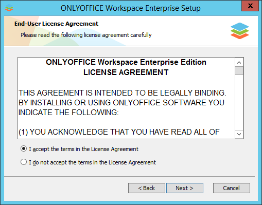 Comment déployer ONLYOFFICE Workspace Enterprise Edition sous Windows sur un serveur local? Étape 3.