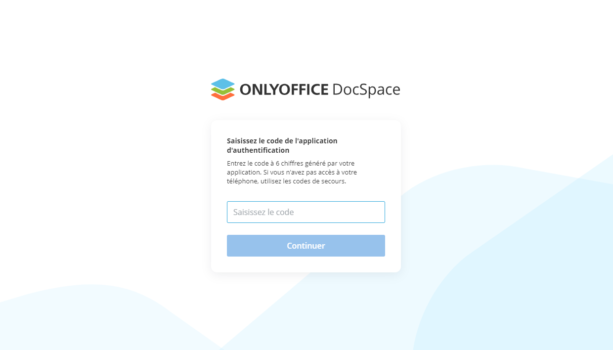 Utiliser l'authentification à deux facteurs dans DocSpace
