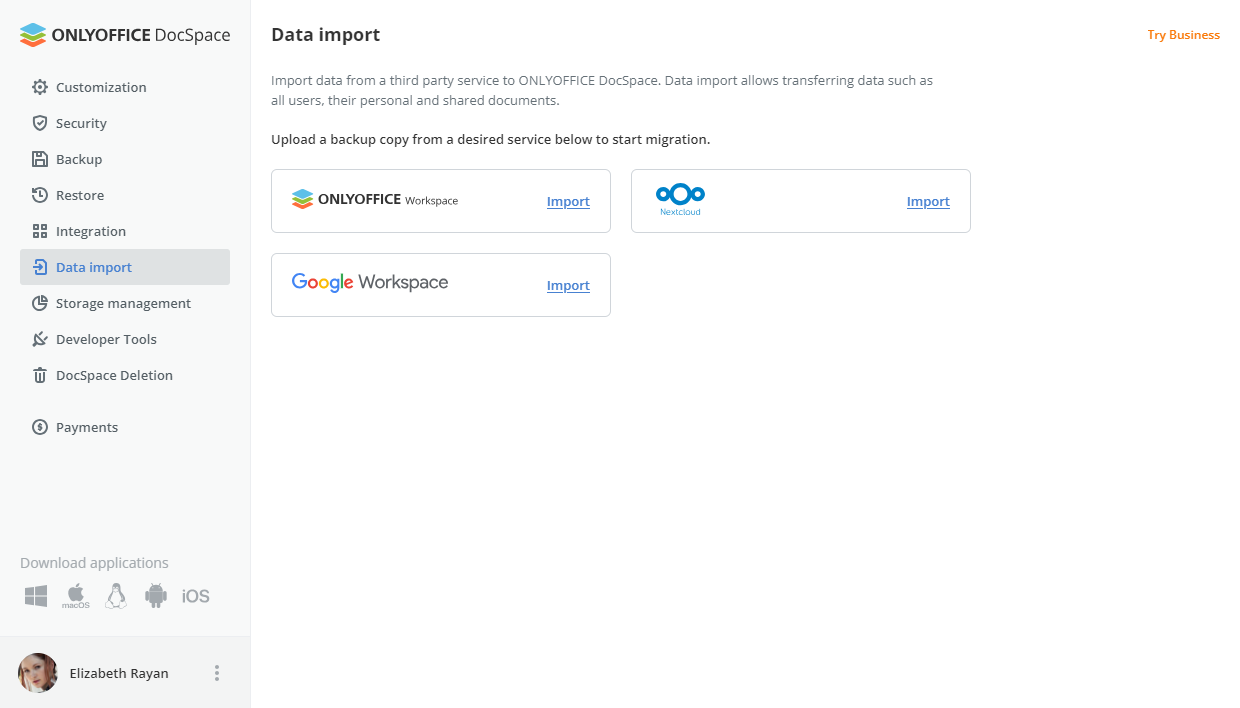 Migrating ONLYOFFICE Workspace data to ONLYOFFICE DocSpace