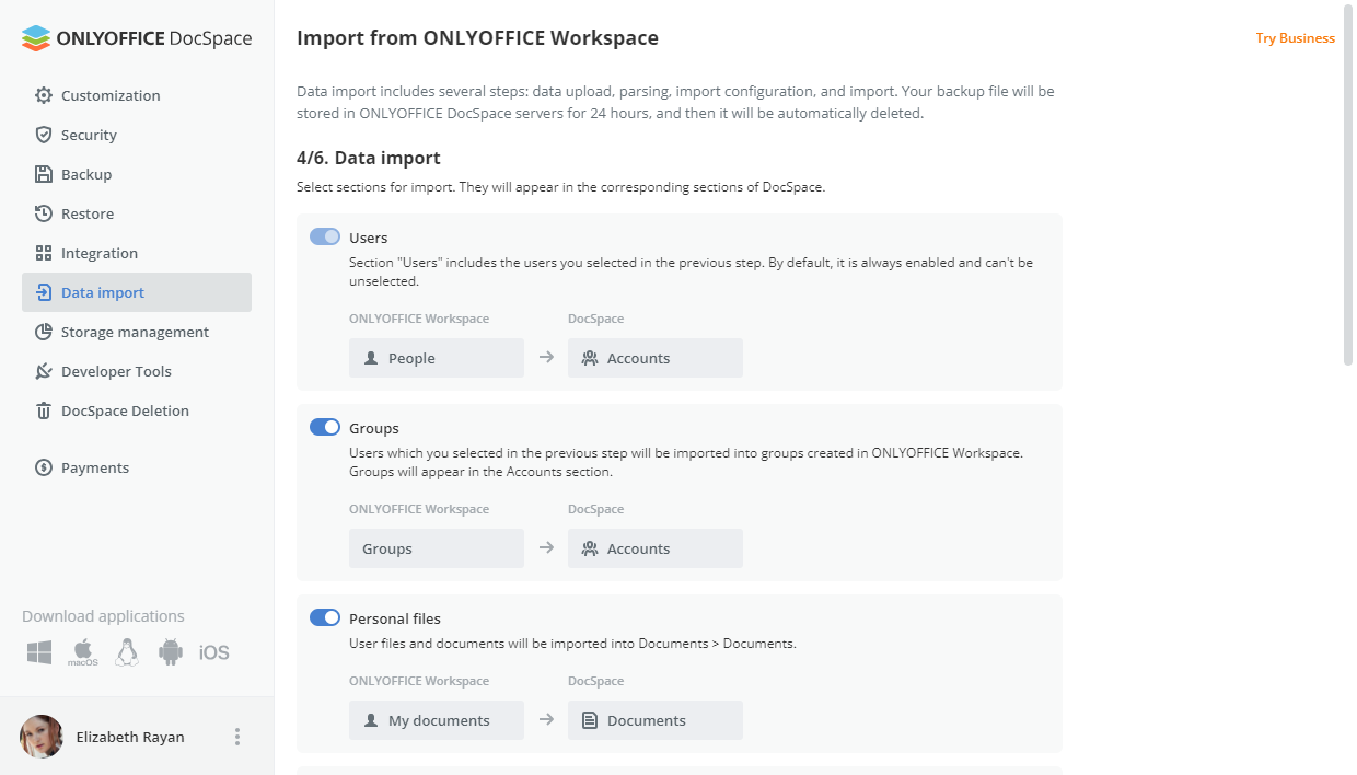 Migrating ONLYOFFICE Workspace data to ONLYOFFICE DocSpace