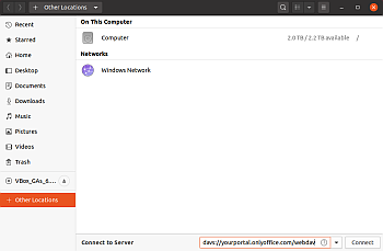 Connecting to ONLYOFFICE WebDAV Server on Ubuntu