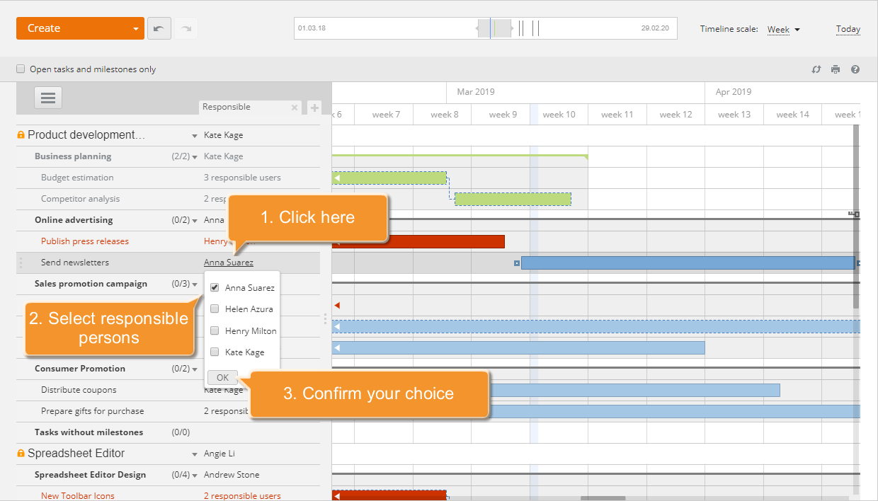 How to manage your project using the Gantt chart? Step 5