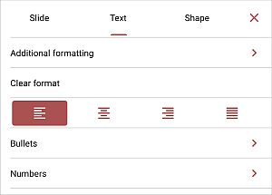 Paragraph Alignment settings local