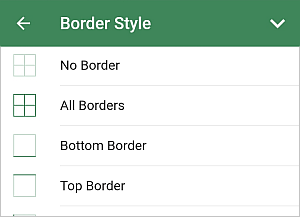 Cell Border settings