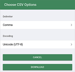 Choose CSV Options