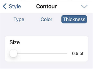 Contour thickness