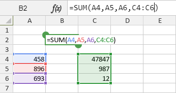 Insert formulas