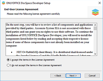 How to deploy ONLYOFFICE DocSpace Developer for Windows on a local server? Step 2