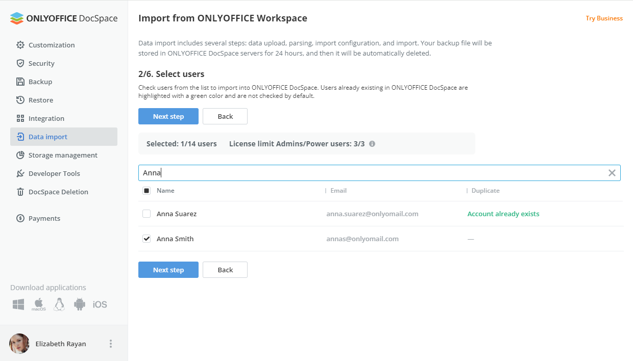 Migrating ONLYOFFICE Workspace data to ONLYOFFICE DocSpace