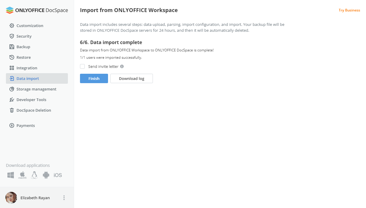 Migrating ONLYOFFICE Workspace data to ONLYOFFICE DocSpace